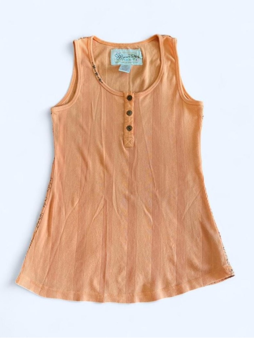 Aventura Organic Cotton Paisley Henley Tank Top Y2K